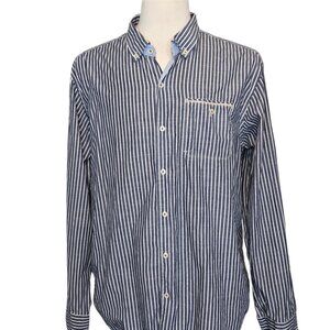 Tommy Bahama Jeans Island Crafted Striped Casual Classic Cotton Shirt XL